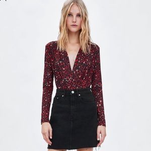Zara leopard print bodysuit